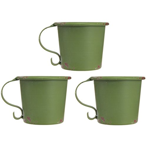 Artikel Pind lysestage vintage kop metal dekoration grøn Ø9,5cm H8cm 3stk