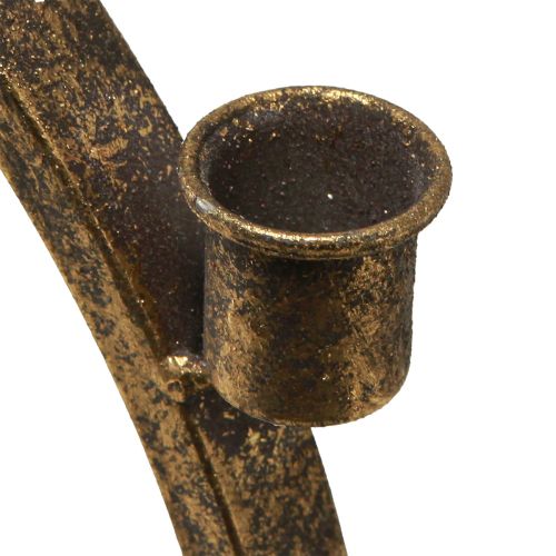 Artikel Pind lysestage julerække af huse antik guld 36×32cm