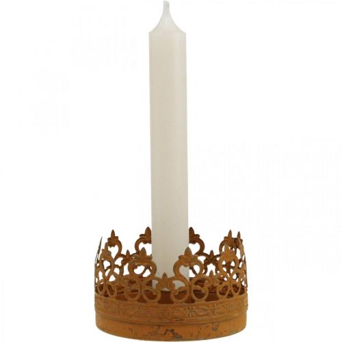 Floristik24 Metal lysestage, lysestage kronrust Ø8,5cm 4stk