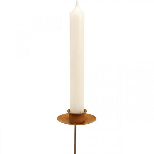 Floristik24 Metal pind lysestage, plug-in lysestage, rust, 8 stk