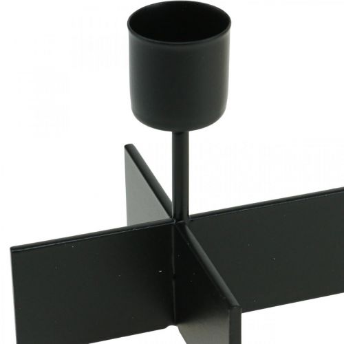Artikel Lysestage sort, lysestage adventskrans 40cm H8cm