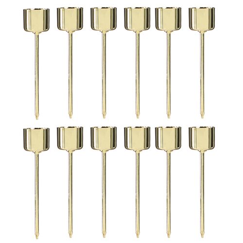 Artikel Pind lysestage til stikning guld Ø22mm H10,5cm 12 stk