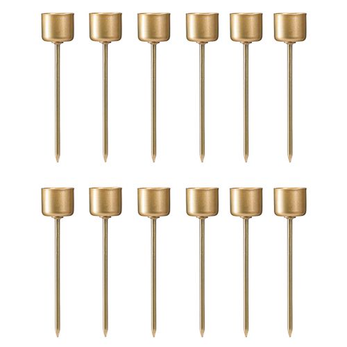 Artikel Pind lysestage til stikning mat guld Ø22mm H10,5cm 12 stk