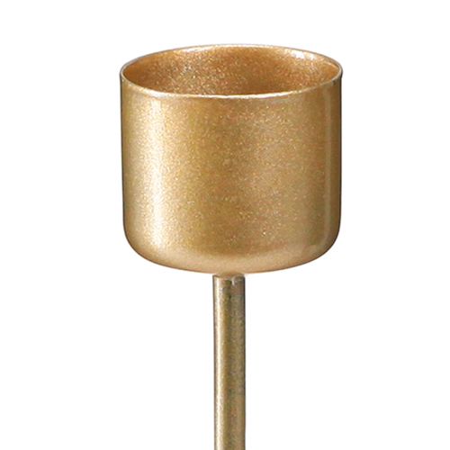 Artikel Pind lysestage til stikning mat guld Ø22mm H10,5cm 12 stk