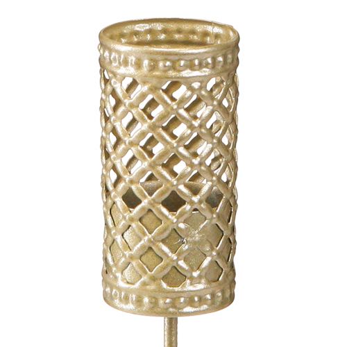 Artikel Pind lysestage til stikning mat guld Ø24mm H10cm 4 stk