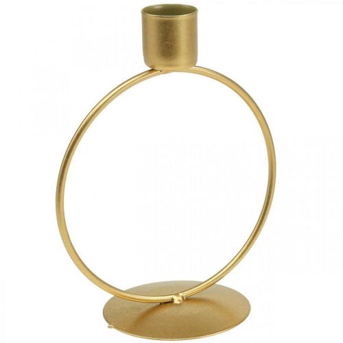 Floristik24 Lysestage guld lysestage metal ring Ø10,5cm