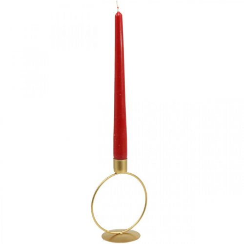 Floristik24 Lysestage guld lysestage metal ring Ø10,5cm