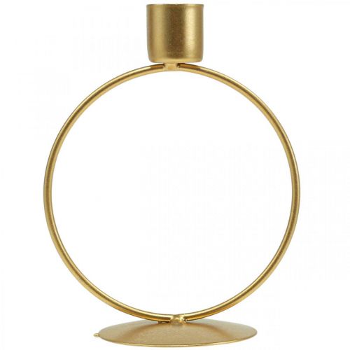 Floristik24 Lysestage guld lysestage metal ring Ø10,5cm