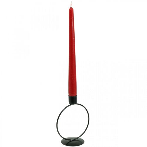 Floristik24 Lysestage sort metal ring pind lysestage Ø10,5cm