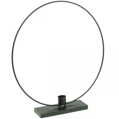 Floristik24 Dekorativ ring metal lysestage deco loop sort Ø30cm