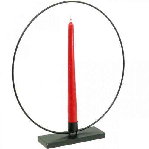 Floristik24 Dekorativ ring metal lysestage deco loop sort Ø30cm