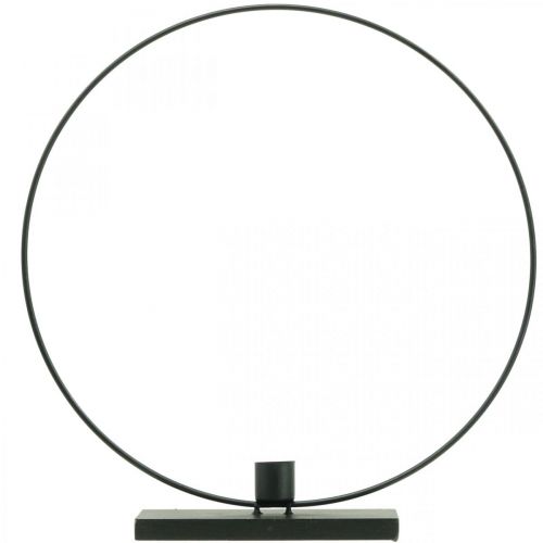 Floristik24 Dekorativ ring metal lysestage deco loop sort Ø30cm