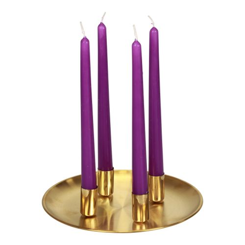 Floristik24 Pind lysestage guld Ø2,5cm lysestage metal Ø23cm