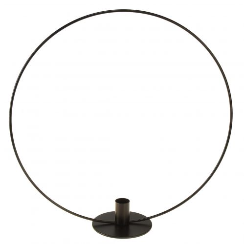 Artikel Lysestage metal sort dekorativ ring til stående Ø35cm
