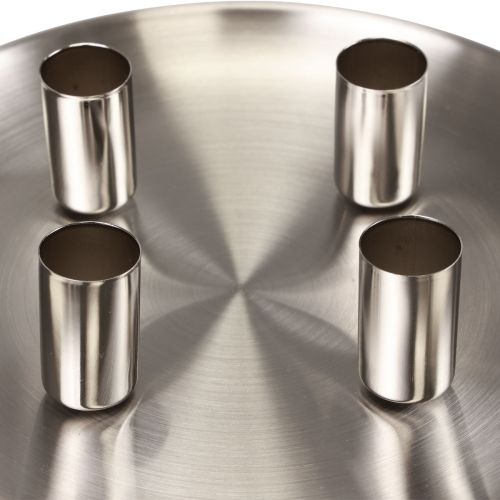 Floristik24 Pind lysestage sølv Ø2,5cm lysestage metal Ø23cm