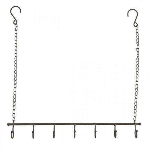 Floristik24 Bar med 7 kroge metal antik look krogestativ 50×H55cm