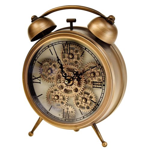Artikel Steampunk ur med romerske tal vækkeur 23x8x29,5cm