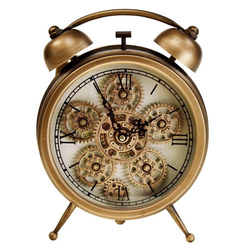 Artikel Steampunk ur med romerske tal vækkeur 23x8x29,5cm