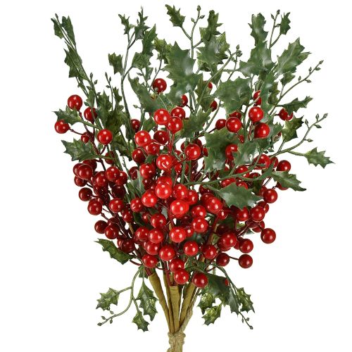 Floristik24 Kunstige julegrene af kristtorn med bær, Ilex 45 cm, 6 stk.
