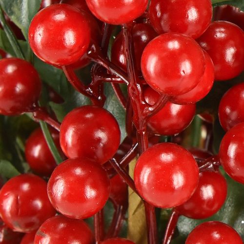 Artikel Kunstige julegrene af kristtorn med bær, Ilex 45 cm, 6 stk.