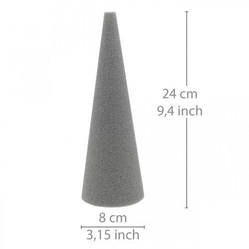 Artikel OASIS® Floral Foam Cone SEC Grå, Tør Blomstermasse H24cm Ø8cm 6 stk.