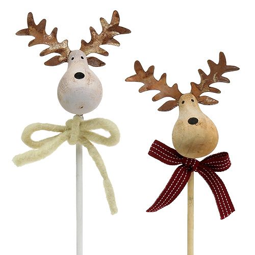 Floristik24 Elgprop naturlig, hvid 7cm L30cm 8stk