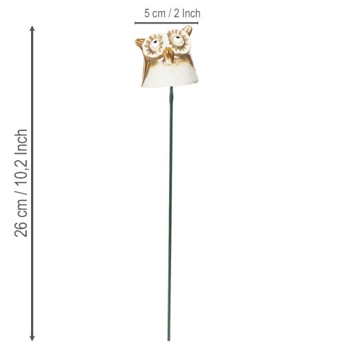Keramisk uglepæl dekorativ figur til planter 26 cm 2 stk. | Floristik24.dk