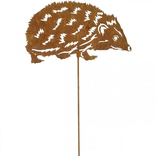 Havepæl rustpindsvin patina dekorativ bedpæl 19,5cm