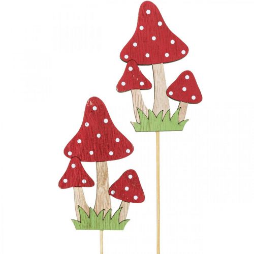 Floristik24 Blomsterprop fluesvamp dekoration svampe efterårsdekoration 10cm 18 stk