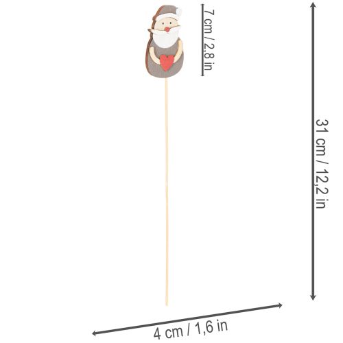 Dekorative julemandspæle til blomsterarrangementer og potteplanter, 31 cm, 12 stk. | Floristik24.dk