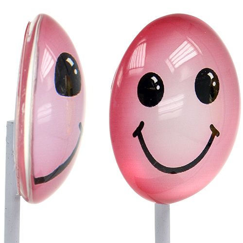 Floristik24 Deco emoticon på pind assorterede farver 3,5cm 8stk