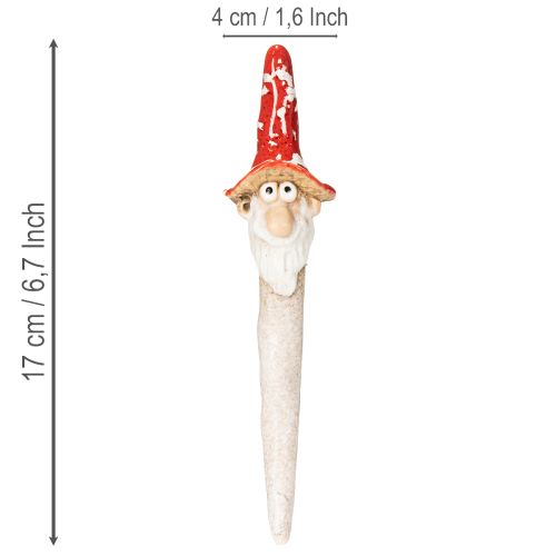 Dværgfigur til opsætning, med langt skæg og svampehat, dekoration, 17 cm, 2 stk. | Floristik24.dk