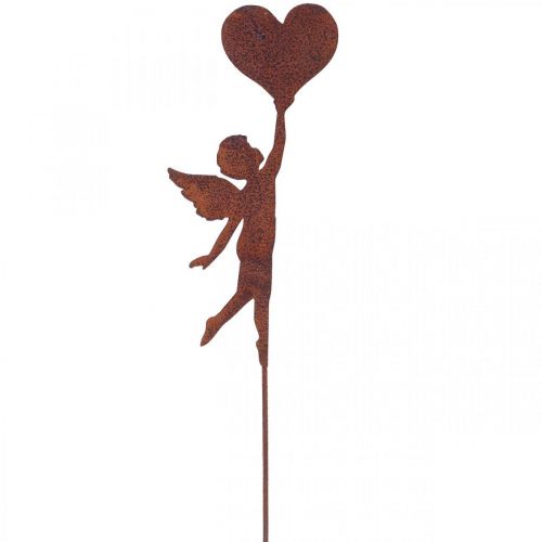 Havespil rustengel med hjertedekoration Valentinsdag 60cm