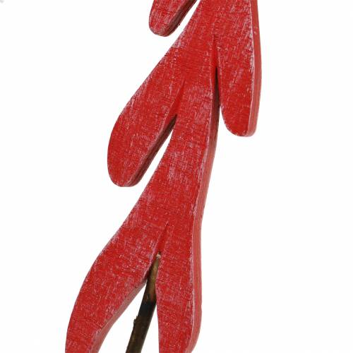 Floristik24 Dekorativ stik gran rød / grå / hvid H42cm 6stk