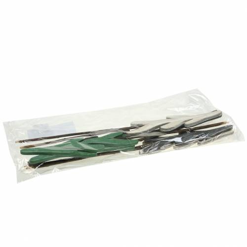 Floristik24 Dekorativ plug gran / grå / hvid H42cm 8stk