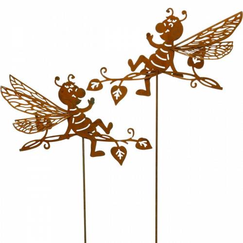 Floristik24 Haveprop rustbi 34,5 × 14cm metal havedekoration 4 stk