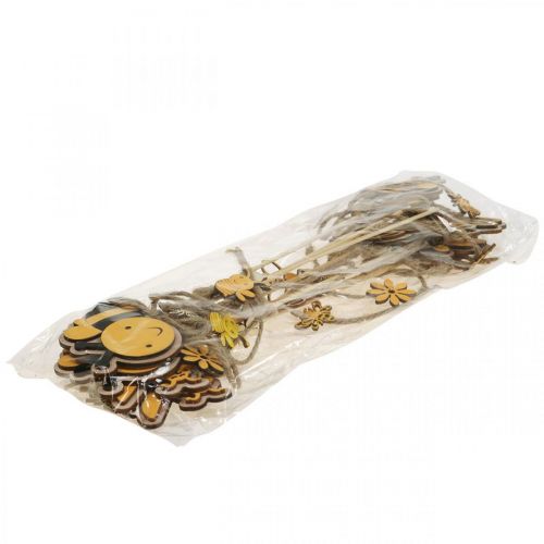 Floristik24 Bistik blomsterstik træ bi dekoration 8cm/32cm 12 stk