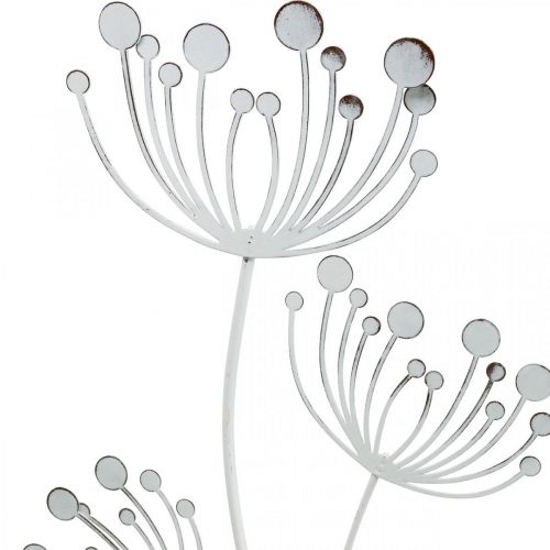 Floristik24 Forårsdekoration, deco stik blomst shabby chic hvid, sølv L87cm B18cm