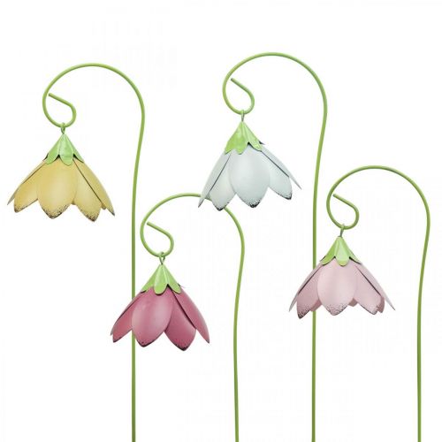 Havestake Metal Dekorative Blomster Farvede Bed Stakes L34 4stk