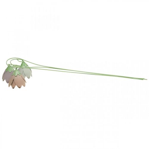 Floristik24 Havepæle metal dekorative blomster pink lilla hvid L58cm 3stk