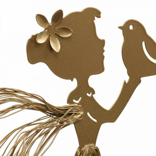 Floristik24 Garden Stake Elf Metal Haveseng Stake Guld 16,5×15cm