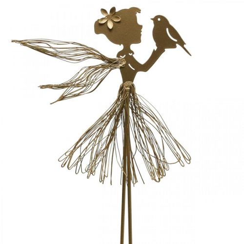 Floristik24 Garden Stake Elf Metal Haveseng Stake Guld 16,5×15cm