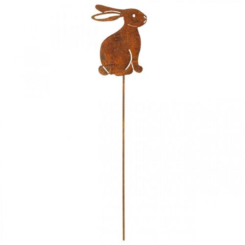 Floristik24 Havedekoration rust Påskehare blomsterprop metal 7×9cm