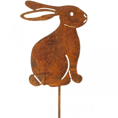 Floristik24 Havedekoration rust Påskehare blomsterprop metal 7×9cm
