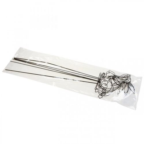 Floristik24 Havepæle Metal Kanin Sort sengepæle 9,5–11 cm 6 stk