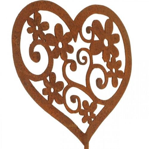 Floristik24 Blomsterprop hjerte havedekoration patina Valentinsdag 10×8,5cm