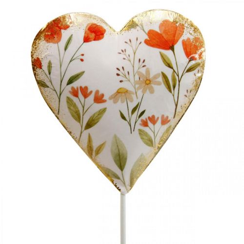 Artikel Blomsterstik hjerte dekorativt stik hjerte blomster 8×1,5×8cm 4stk
