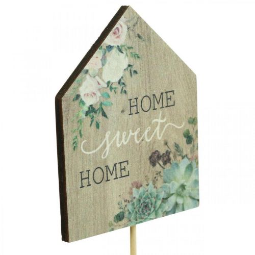 Floristik24 Blomsterpropper træ Home Sweet Home decoration 6,5x7,5cm 18 stk