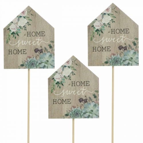 Artikel Blomsterpropper træ Home Sweet Home decoration 6,5x7,5cm 18stk