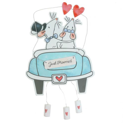 Floristik24 Dekorativt hængende "Just Married" 30cm x 17cm 2stk